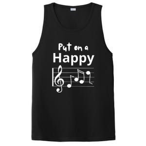 Put On A Happy Face Musical Notes Funny PosiCharge Competitor Tank