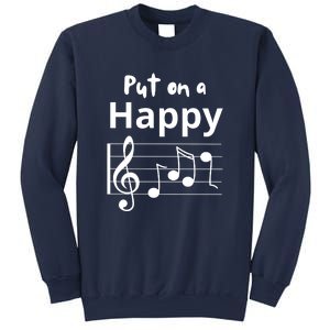 Put On A Happy Face Musical Notes Funny Sweatshirt