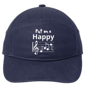 Put On A Happy Face Musical Notes Funny 7-Panel Snapback Hat