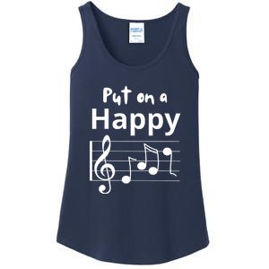 Put On A Happy Face Musical Notes Funny Ladies Essential Tank