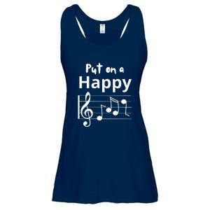 Put On A Happy Face Musical Notes Funny Ladies Essential Flowy Tank