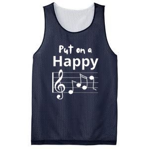 Put On A Happy Face Musical Notes Funny Mesh Reversible Basketball Jersey Tank