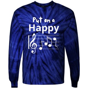 Put On A Happy Face Musical Notes Funny Tie-Dye Long Sleeve Shirt