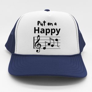 Put On A Happy Face Musical Notes Funny Trucker Hat