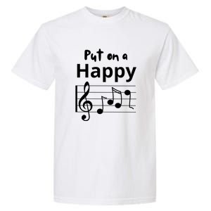 Put On A Happy Face Musical Notes Funny Garment-Dyed Heavyweight T-Shirt