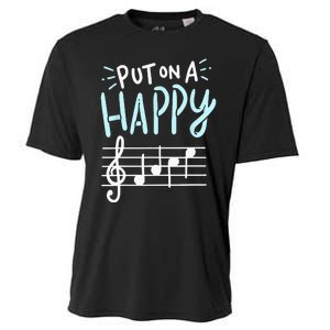 Put On A Happy Face Music Funny Music Teacher Cooling Performance Crew T-Shirt