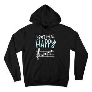 Put On A Happy Face Music Funny Music Teacher Hoodie