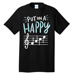 Put On A Happy Face Music Funny Music Teacher Tall T-Shirt