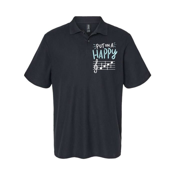 Put On A Happy Face Music Funny Music Teacher Softstyle Adult Sport Polo