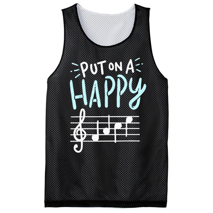 Put On A Happy Face Music Funny Music Teacher Mesh Reversible Basketball Jersey Tank