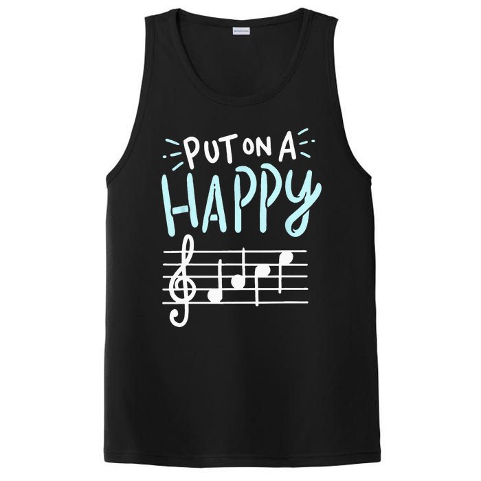 Put On A Happy Face Music Funny Music Teacher PosiCharge Competitor Tank