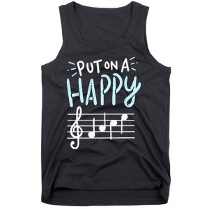 Put On A Happy Face Music Funny Music Teacher Tank Top