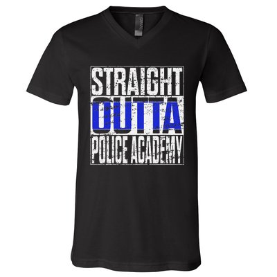 Police Officer Academy Graduation Gift Straight Outta V-Neck T-Shirt