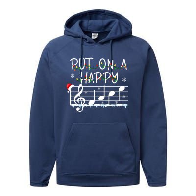 Put On A Happy Music Teacher Gift Performance Fleece Hoodie