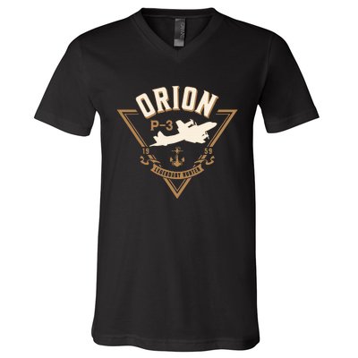 P3 Orion Antisubmarine Warfare Naval Patrol Aircraft V-Neck T-Shirt