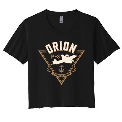 P3 Orion Antisubmarine Warfare Naval Patrol Aircraft Women's Crop Top Tee