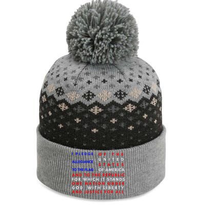 Pledge Of Allegiance Flag Patriotic Independence July 4th The Baniff Cuffed Pom Beanie