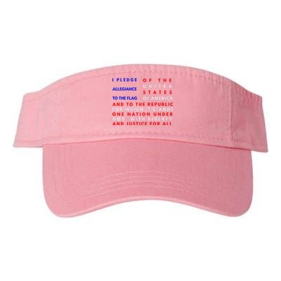 Pledge Of Allegiance Flag Patriotic Independence July 4th Valucap Bio-Washed Visor