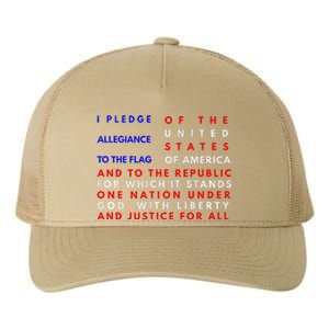 Pledge Of Allegiance Flag Patriotic Independence July 4th Yupoong Adult 5-Panel Trucker Hat