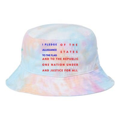 Pledge Of Allegiance Flag Patriotic Independence July 4th Tie Dye Newport Bucket Hat