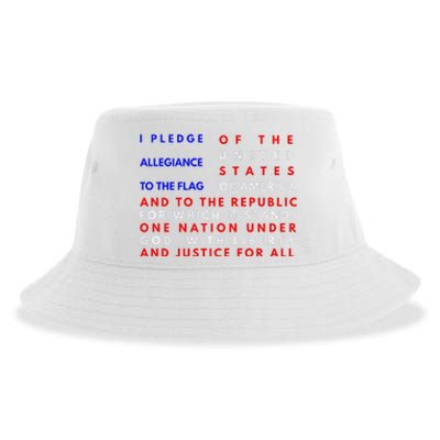 Pledge Of Allegiance Flag Patriotic Independence July 4th Sustainable Bucket Hat