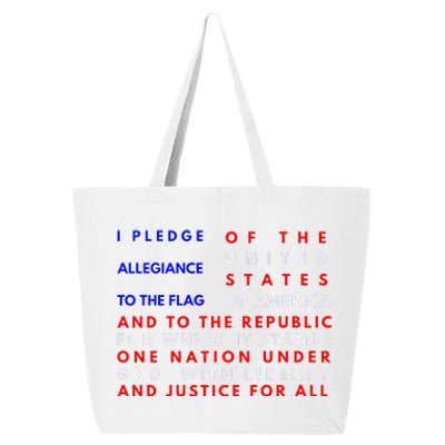 Pledge Of Allegiance Flag Patriotic Independence July 4th 25L Jumbo Tote