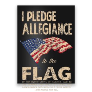 Pledge Of Allegiance American Flag Distressed Graphic Poster