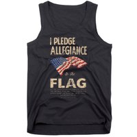 Pledge Of Allegiance American Flag Distressed Graphic Tank Top