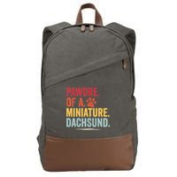 Pawdre Of A Miniature Dachsund Dog Lover Apparel Cotton Canvas Backpack