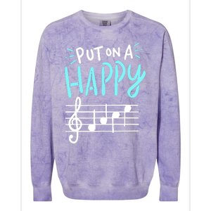 Put On A Happy Music Colorblast Crewneck Sweatshirt