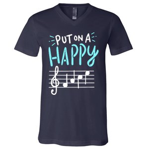 Put On A Happy Music V-Neck T-Shirt