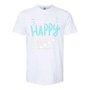 Put On A Happy Music Softstyle CVC T-Shirt