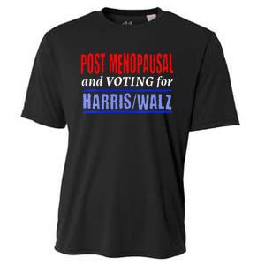 Post Opausal And Voting For Harris Walz 24 Cooling Performance Crew T-Shirt