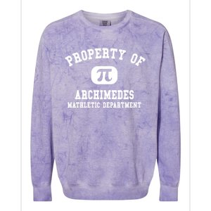 Property Of Archimedes Gift Mathletic Departt Funny Gift Colorblast Crewneck Sweatshirt