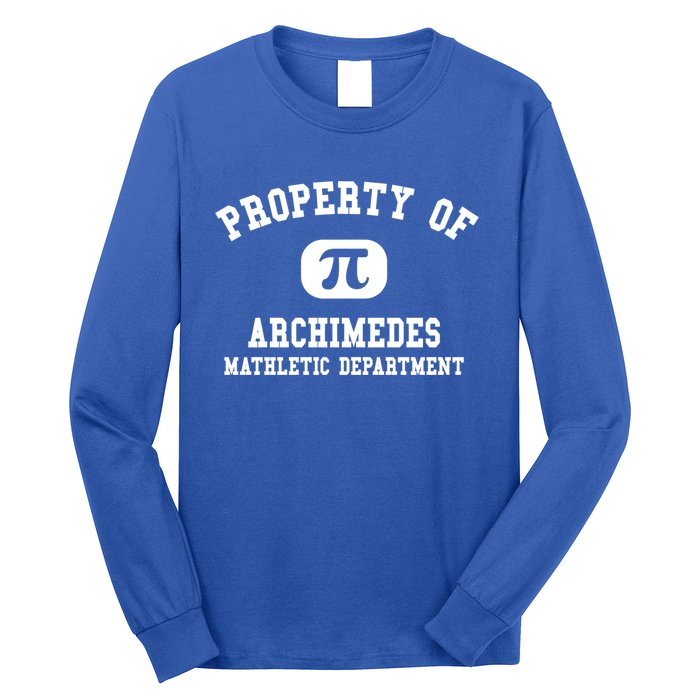 Property Of Archimedes Gift Mathletic Departt Funny Gift Long Sleeve Shirt