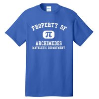 Property Of Archimedes Gift Mathletic Departt Funny Gift Tall T-Shirt