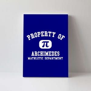 Property Of Archimedes Gift Mathletic Departt Funny Gift Canvas