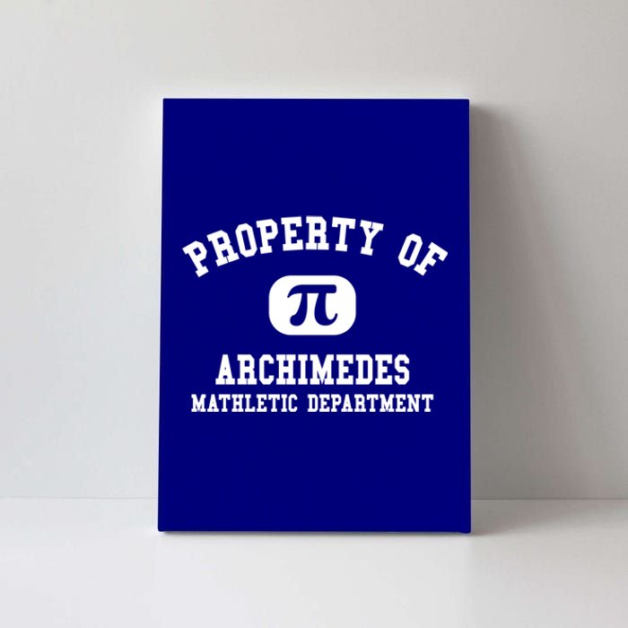 Property Of Archimedes Gift Mathletic Departt Funny Gift Canvas