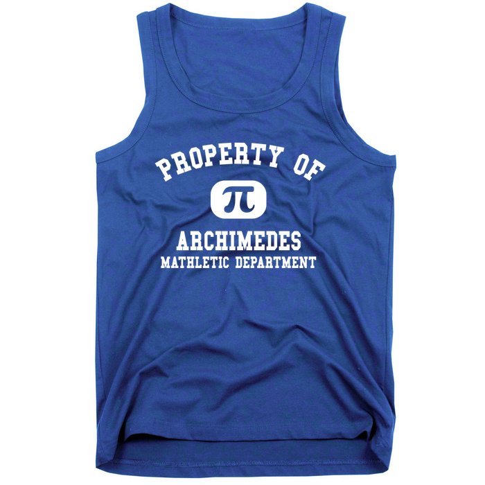 Property Of Archimedes Gift Mathletic Departt Funny Gift Tank Top