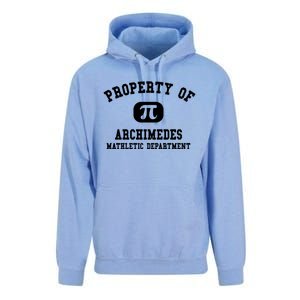 Property Of Archimedes Gift Mathletic Departt Funny Gift Unisex Surf Hoodie