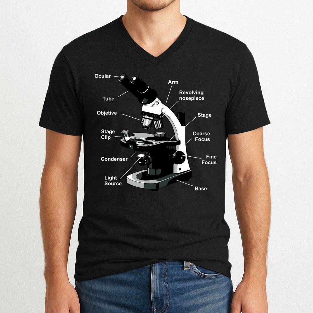 Parts Of A Microscope V-Neck T-Shirt
