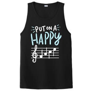 Put On A Happy Face Music Cute Gift Funny Music Teacher Cool Gift PosiCharge Competitor Tank