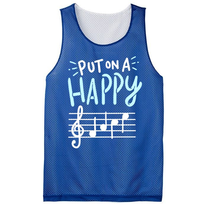 Put On A Happy Face Music Cute Gift Funny Music Teacher Cool Gift Mesh Reversible Basketball Jersey Tank