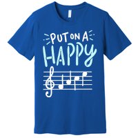 Put On A Happy Face Music Cute Gift Funny Music Teacher Cool Gift Premium T-Shirt