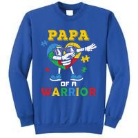 Papa Of A Warrior Dad Autistic Autism Awareness Dabbing Gift Sweatshirt