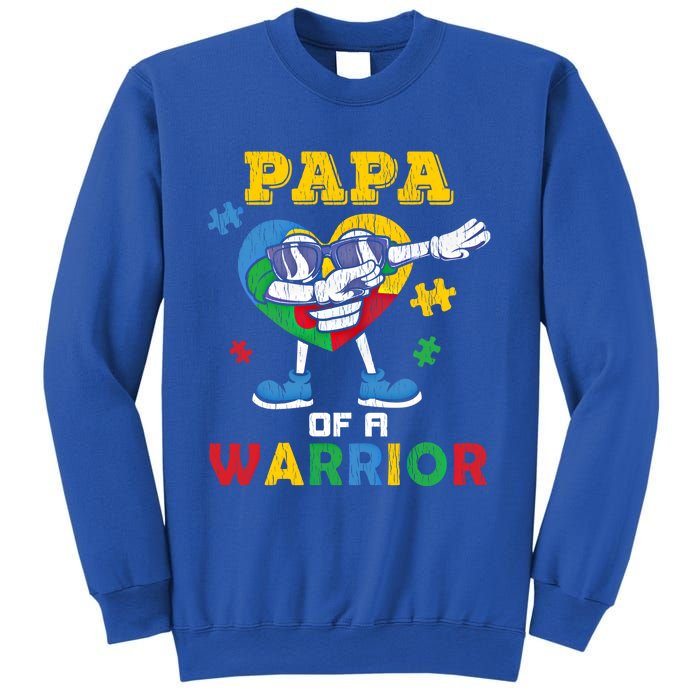 Papa Of A Warrior Dad Autistic Autism Awareness Dabbing Gift Sweatshirt