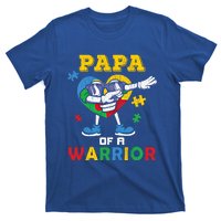 Papa Of A Warrior Dad Autistic Autism Awareness Dabbing Gift T-Shirt