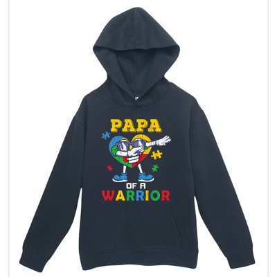 Papa Of A Warrior Dad Autistic Autism Awareness Dabbing Gift Urban Pullover Hoodie