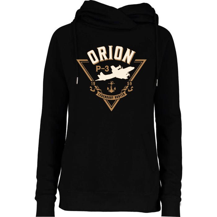 P3 Orion Antisubmarine Warfare Naval Patrol Aircraft Womens Funnel Neck Pullover Hood