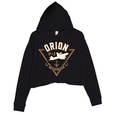 P3 Orion Antisubmarine Warfare Naval Patrol Aircraft Crop Fleece Hoodie